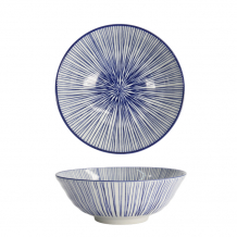 TDS, Soba-Schale, Nippon Blue, Zeilen, Ø 21 x 7,8 cm 1000 ml - Art Nr. 16015