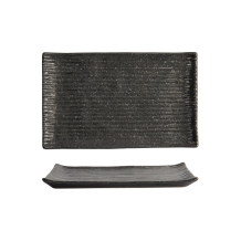 Sushi-Platte Mino Craft Schwarz, Porzellan, 23,8 &times; 15 cm