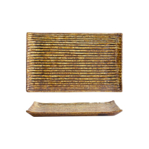 Sushi Plate Mino Craft Brown, Porcelain, 23.8 &times; 15 cm