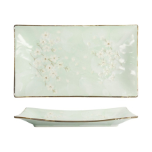 Servierplatte Green Cosmos, Steinzeug, 33,2 &times; 19,3 &times; 2,2 cm