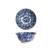Reisschale Hana Blue Mixed Bowls Dami Botan, Porzellan, 550 ml