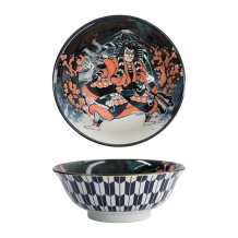 Ramen Bowl Asakusa Kabuki White, Red, Black, Porcelain, &Oslash; 20.5 cm, 1.25 l