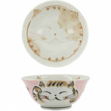 TDS, Rice Bowl, Fuku Cat Neko, Kawaii, Pink Ø 15x7 cm, 500ml - Item No: 16898