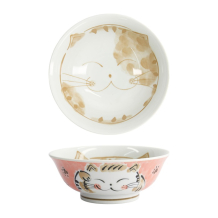 Reisschale Fuku Cat Neko Kawaii Rot, Porzellan, 1 l