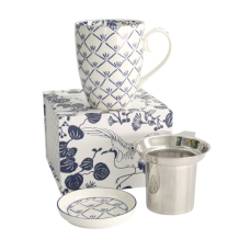 Mug Flora Japonica Maple Blue in a gift box, Porcelain, 380 ml
