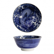 TDS, Japonism Schale, Carp, Blau, Ø 15x7 cm - Art Nr: 17106