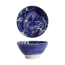Reisschale Japonism Carp Blau, Porzellan, 1 L