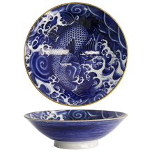 Schale Japonism Carp Blau, Porzellan, 1,6 L
