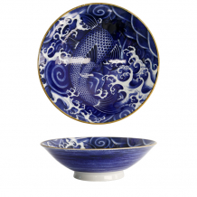 TDS, Japonism Schale, Carp, Blau, Ø 25,2x7,7 cm - Art Nr: 17108