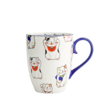 TDS, Kawaii Glückliche Katze (Lucky Cat) Tasse in Geschenkbox, Weiße klassische Katze, 380ml, Ø 8,5x10,2cm , Item No. 17619