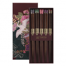 TDS, Chopstick Set, Japan Flower, 5 pair, 22,5 cm, Item No. 17865