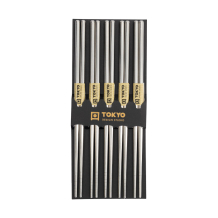 TDS, Chopstick Set, Stainless Steel, 5 pair, 22,5 cm, Item No. 17908