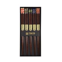 TDS, Chopstick Set, Nippon Floral, 5 pair, 22,5 cm, Item No. 17945