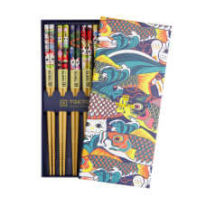 TDS, Chopstick Set, Lucky and Koinobori, 5 pair, 22,5 cm, Item No. 17946