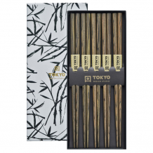 TDS, Chopstick Set, Bamboo White, 5 pair, 22,5 cm, Item No. 17949