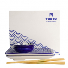 TDS, Sushi Set, Geschenkset, Nippon Blue, 6 Stk, Lines-Dots, Art.-Nr. 17991