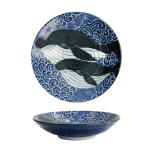 TDS, Pasta plate, Kawaii Ohira Whale, Ø 21.7 x 5.3 cm, Item No. 18330