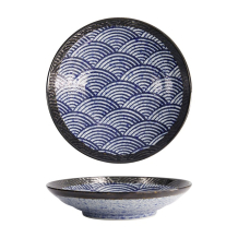 Schale Aisai Seigaiha Blau, Steinzeug, &Oslash; 22,5 cm, 600 ml