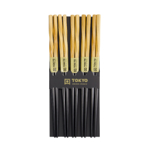 TDS, Chopstick Set, Black Twist, Kitchenware, 5 pair, 22 cm Item No. 18618