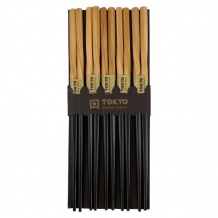 TDS, Chopstick Set, Black Twist, Kitchenware, 5 pair, 22 cm Item No. 18618