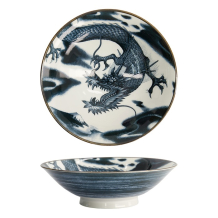 Bowl Japonism Dragon Dunkelgrau, Porcelain, 25.2 &times; 7.7 cm