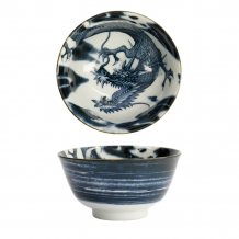 TDS, Japonism Schale, Dragon, Dunkelgrau, Ø 12.7x6.8 cm - Art Nr: 18692