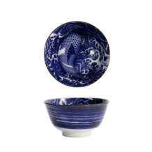 TDS, Japonism Schale, Carp, Blau, Ø 12.7x6.8 cm - Art Nr: 18754