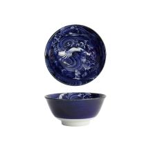 Reisschale Japonism Crane Blau, Porzellan, 500 ml
