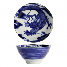 TDS, Japonism Schale, Dragon, Blau, Ø 18x9 cm - Art Nr: 18762