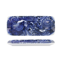 Serving Platter Japonism Crane Blue, White, Porcelain, 28.5 &times; 14 &times; 2.5 cm