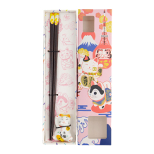 Chopsticks including Rest, Giftset, Lucky Cat, 23.5 cm - Item No. 18876