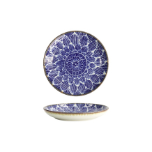 Teller Ohuke Dahlia Blau/Wei&szlig;, Porzellan, &Oslash; 15,8 cm