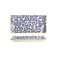 Sushi Plate Ten Karakusa Blue, White, Porcelain, 23 &times; 11.5 cm