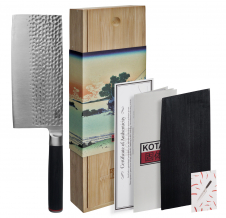 TDS, Kotai Cleaver Messer (Allzweckmesser), Gehämmert mit Bambusbox Kitchenware, 19 cm, Artikelnr.: 20294