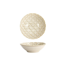 Rice Bowl Titanium Matte Mermaid Design White, Porcelain, 250 ml