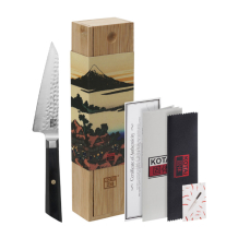 TDS, Kotai Petty Bunka Messer (Gemüsemesser), Kitchenware, Gehämmert mit Bambusbox, 13.5 cm, Artikelnr.: 20850