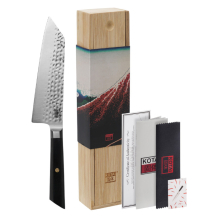 TDS, Kotai Santoku Bunka Messer (Allzweckmesser), Kitchenware, Gehämmert mit Bambusbox, 17cm, Artikelnr.: 20851