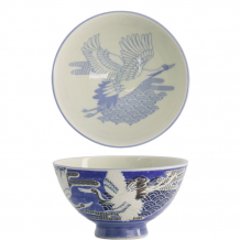 TDS, Reis-Schale, Kawaii Crane, Blau, Ø11.5x6 cm, 300ml - Art Nr: 20978