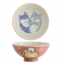 TDS, Rice Bowl, Kawaii Shiba-Dog, Pink, Ø 14.5x6.5 cm 500ml - Item No. 20987