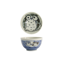 Rice Bowl Kawaii Owl Blue, Porcelain, &Oslash; 13 cm