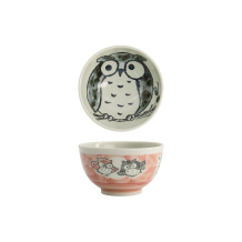 Reisschale Kawaii Owl Rosa, Porzellan, 400 ml