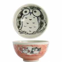 TDS, Reis-Schale, Kawaii Owl, Rosa, Ø 16 x 8 cm, 600ml - Art Nr: 20995