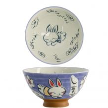TDS, Reis-Schale, Kawaii Rabbit, Blau, Ø 11.5x6 cm, 300ml - Art Nr. 21004