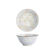 Tayo Bowl Kawaii Cat Neko Blue, Porcelain, 500 ml