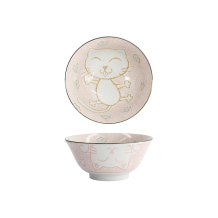 Tayo-Schale Kawaii Cat Neko Rosa, Porzellan, 500 ml