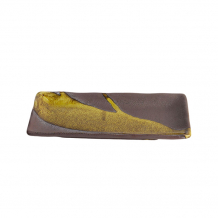 TDS, Plate, Yuzucha Nagashi Bk/Gd, Ø 19.5x9.5x2.5cm, Item No. 21069