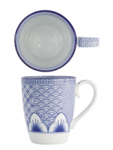 TDS, Mug, Lily Flower, Blue, Ø 8.8x10.5cm, 350 ml - Item No: 21198