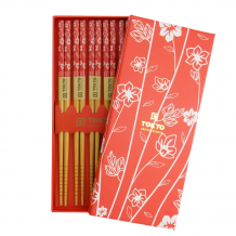 TDS, Chopstick Set 5 pair, Red Flower, Item No. 21291