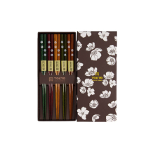  Black White Flower Chopstick Set 5 pair at Tokyo Design Studio (picture 2 of 5)