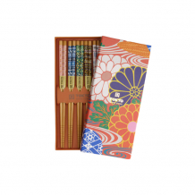TDS, Chopstick Set 5 pair, Orange Flower, Item No. 21309